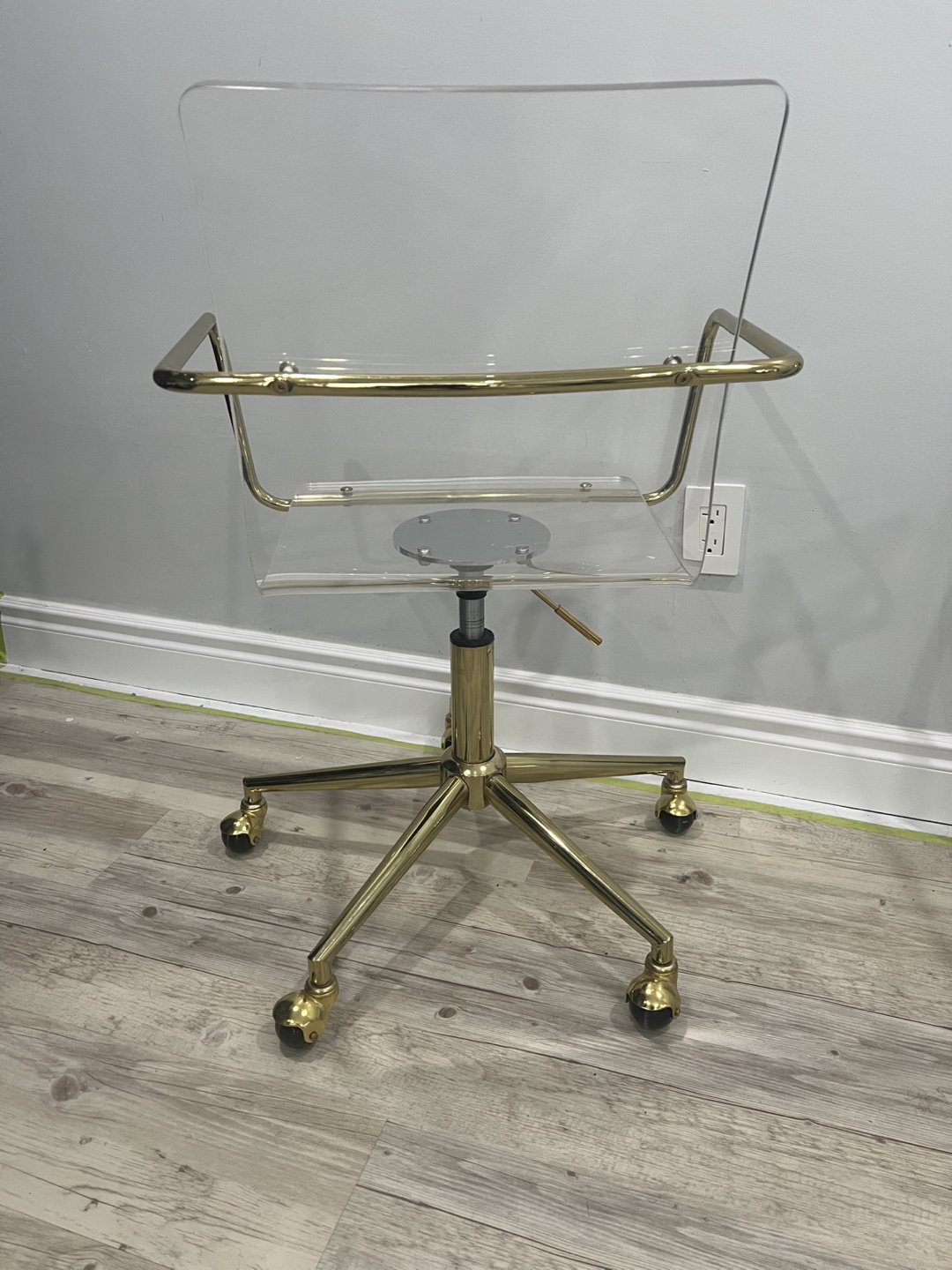 Acrylic & Gold Rolling Office Chair - photo 4