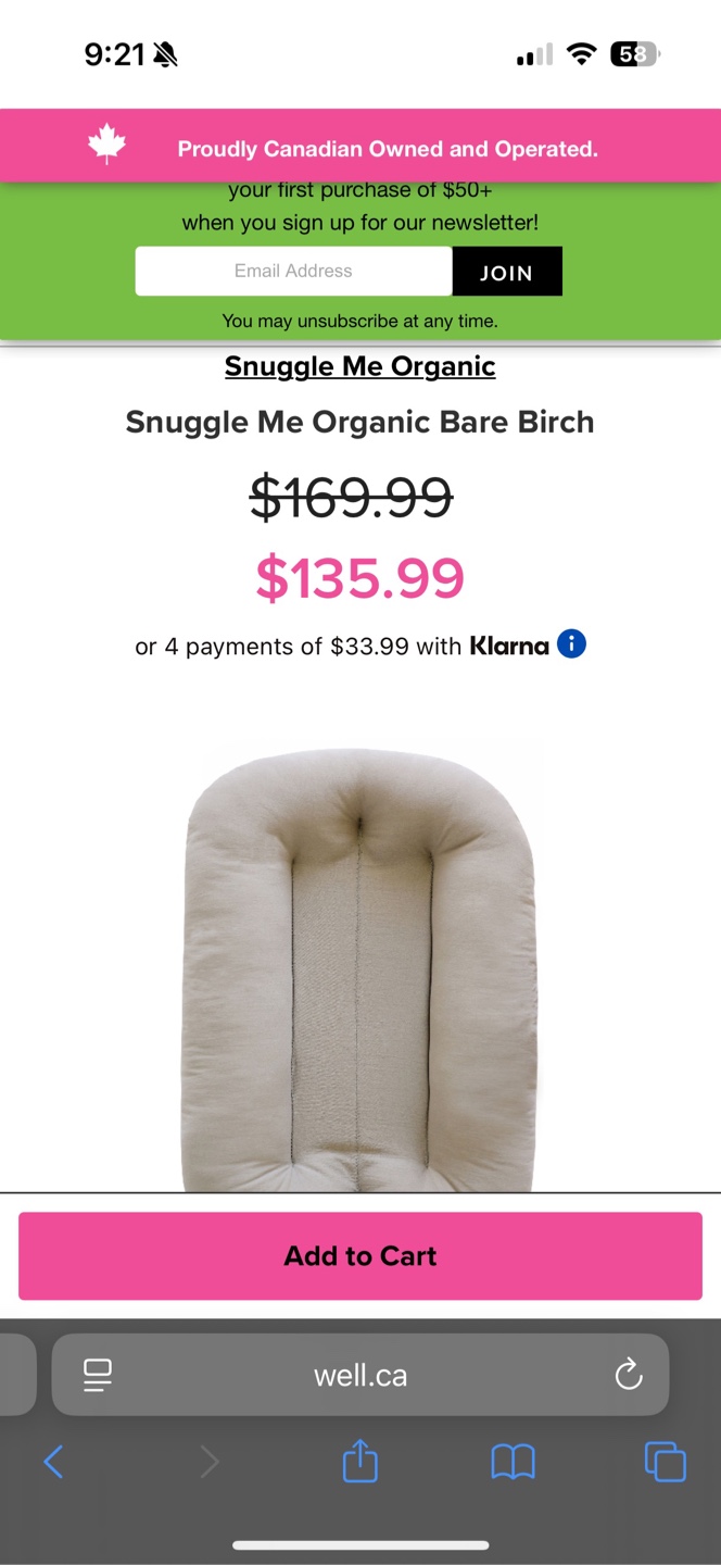 Snuggle Me Organic