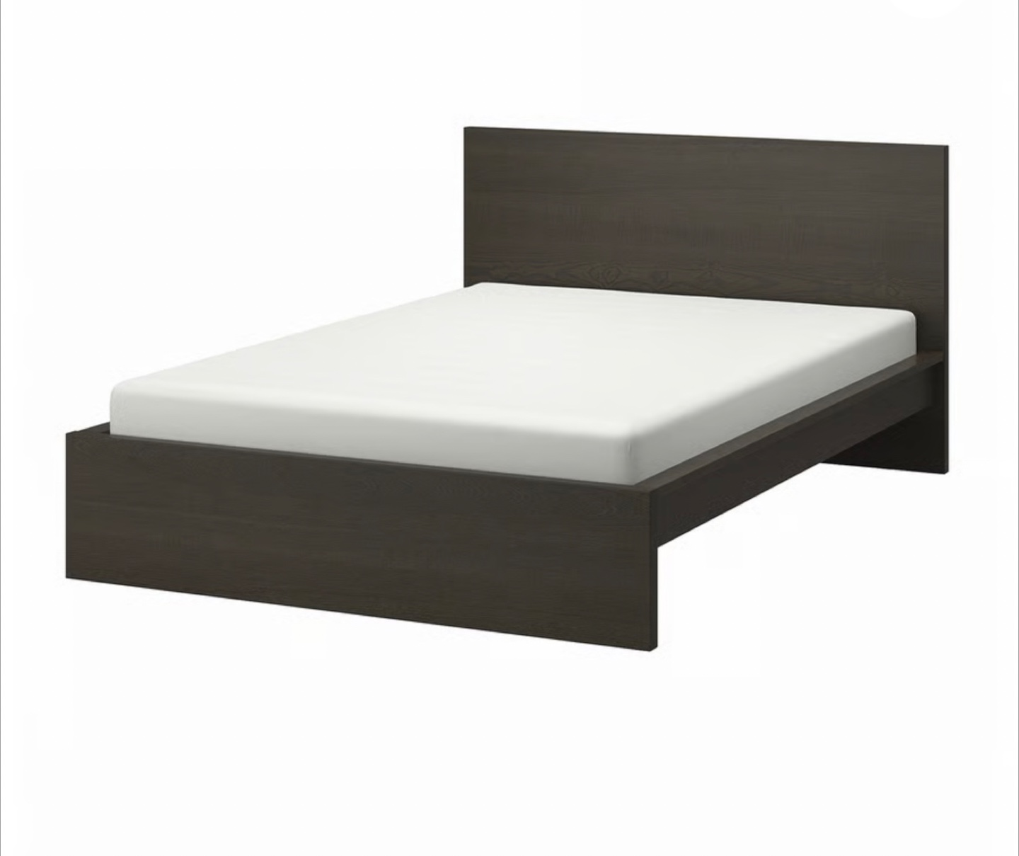 Ikea Queen Black Bed Frame with Wooden Slats