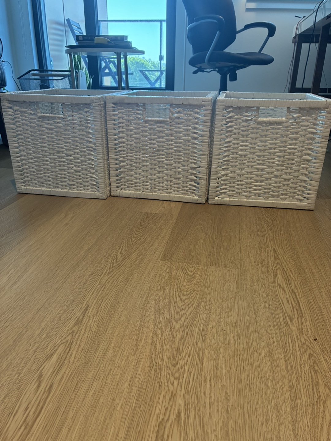 White Wicker Storage Baskets