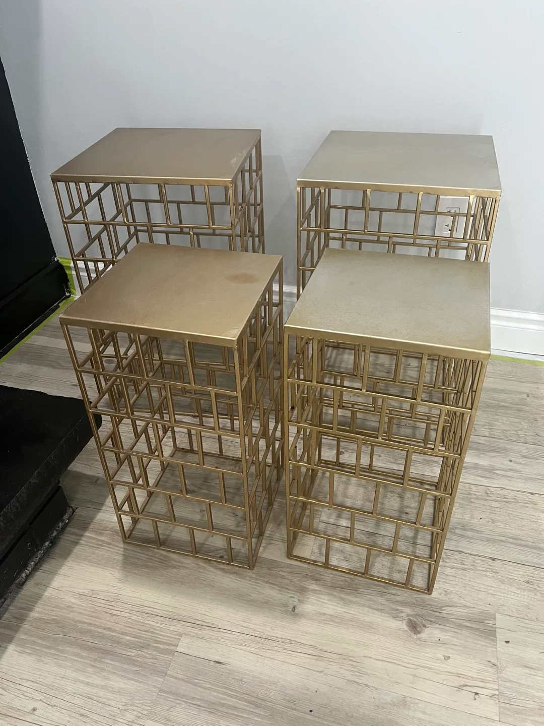 Gold Side Table Set of 4 thumbnail