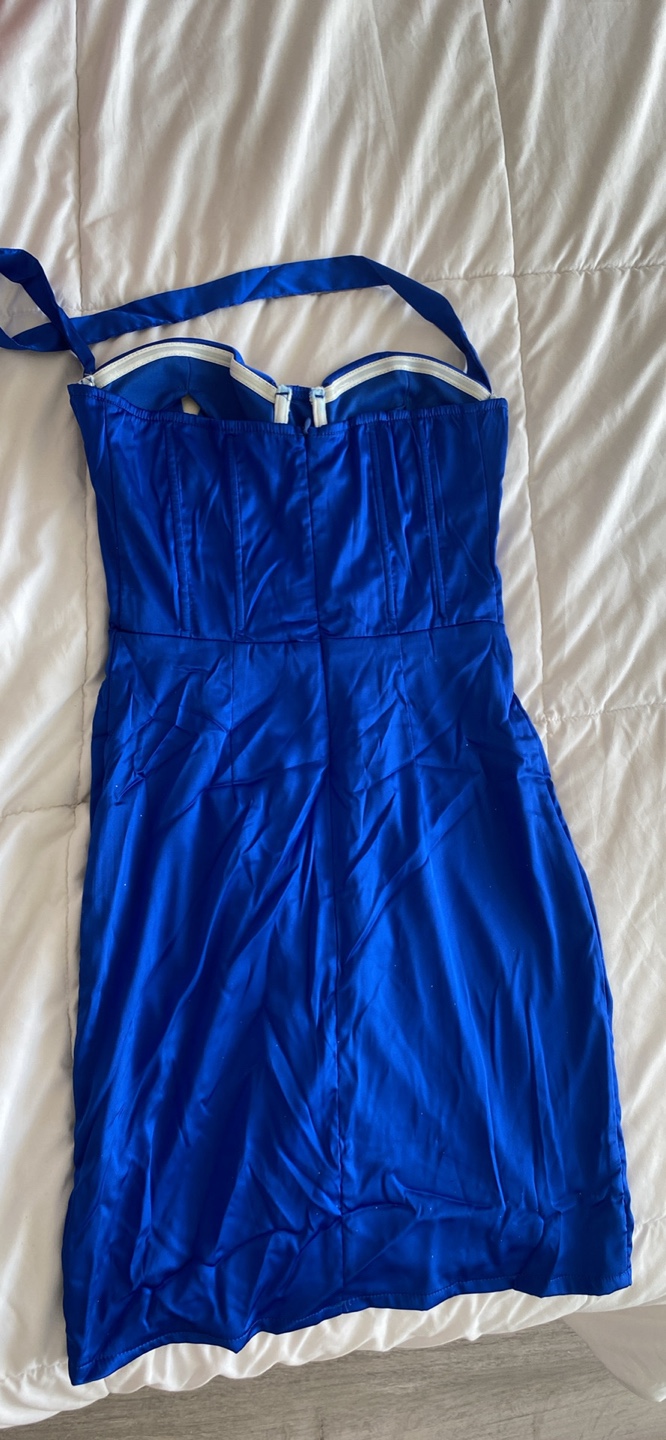 Satin blue dress - photo 2