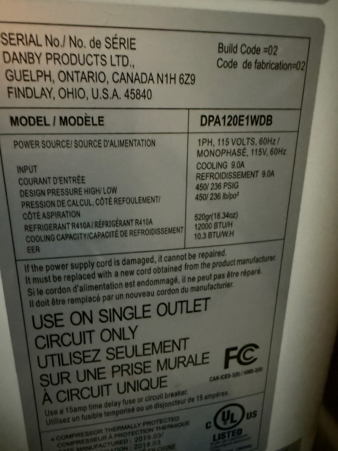 Danby Portable Air Conditioner - photo 5