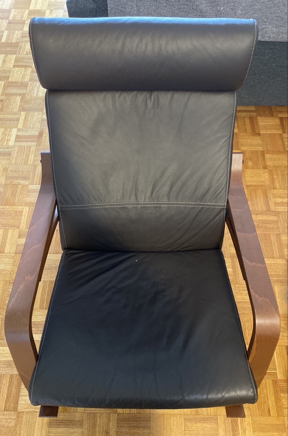 Mid-Century IKEA Modern Leather Rocking Chair