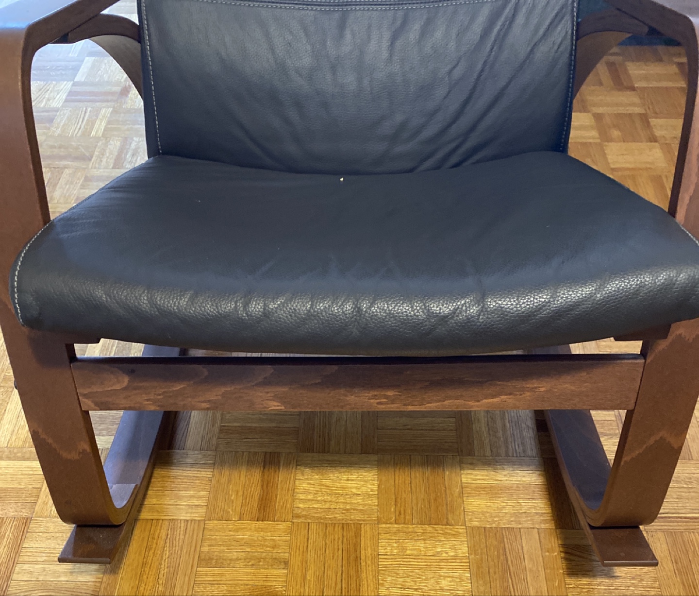 Mid-Century IKEA Modern Leather Rocking Chair - photo 4