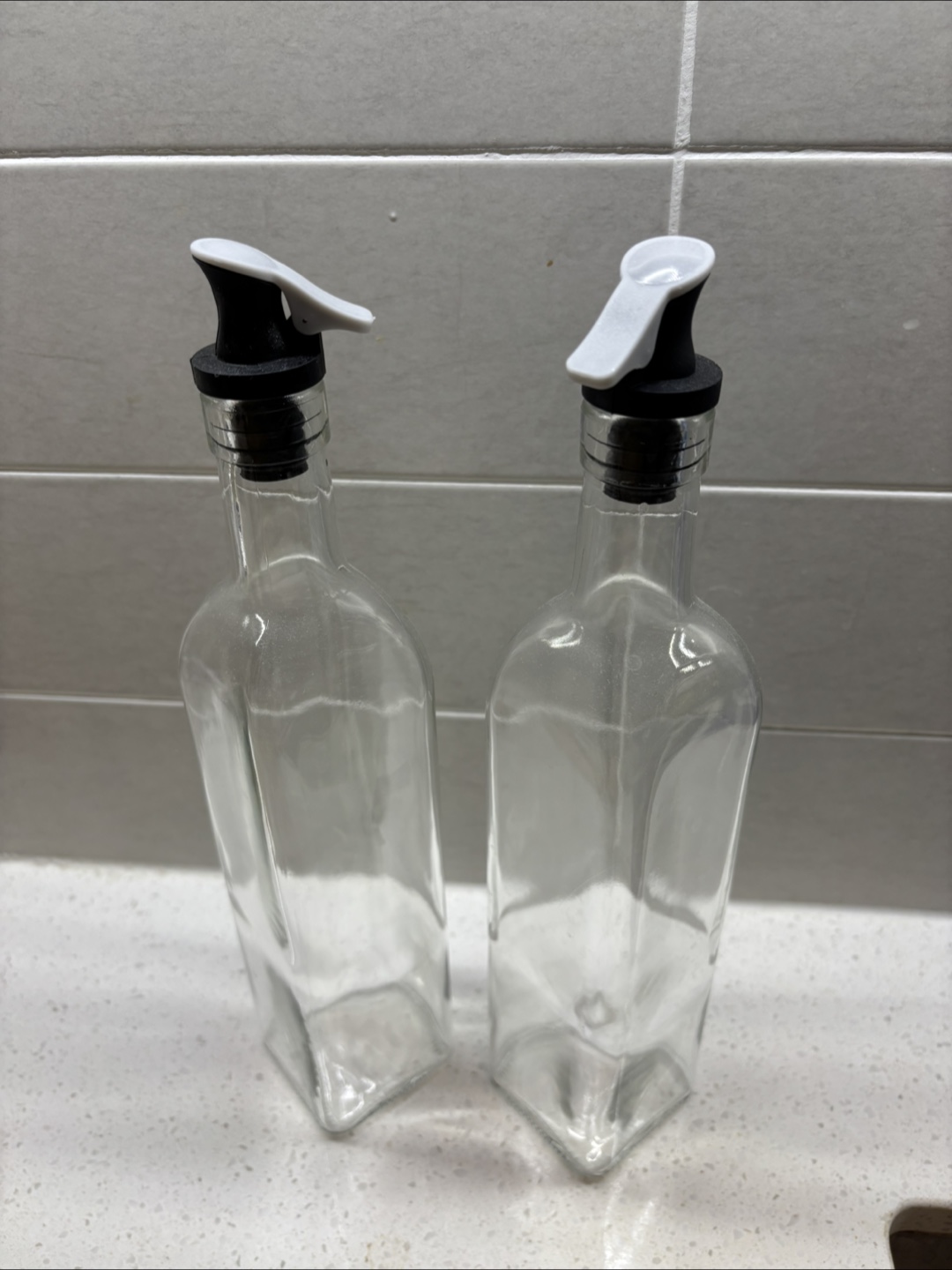 IKEA Bamboo Serving Bowl + Paper Towel Holder + Glass Bottles - photo 3