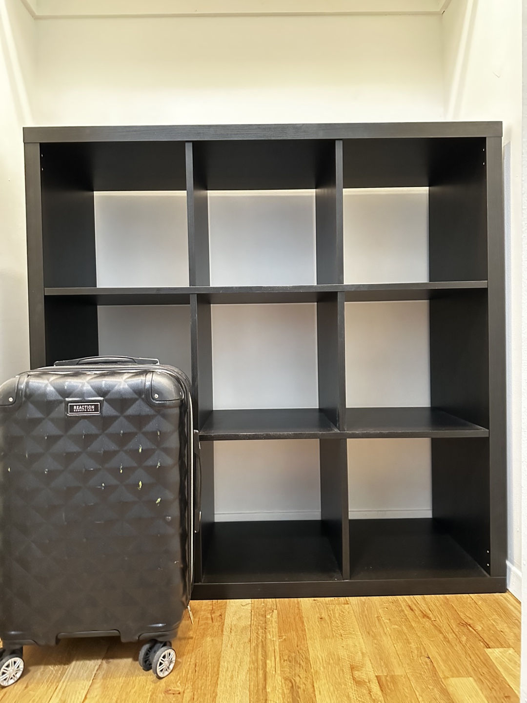 Moving out. Need to go. IKEA Black Shelf with cube organizers - photo 2