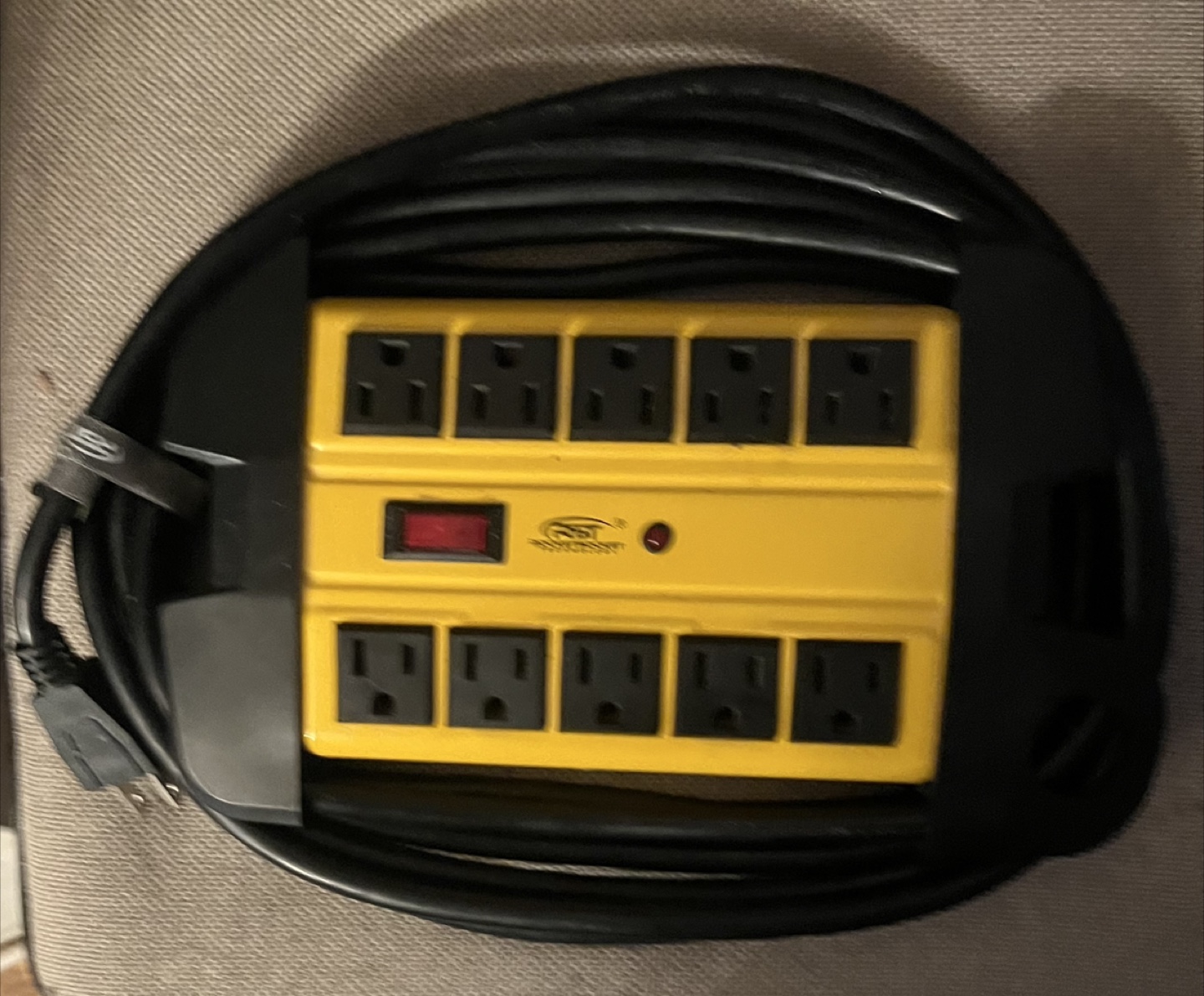Yellow Power Bar with Surge Protection