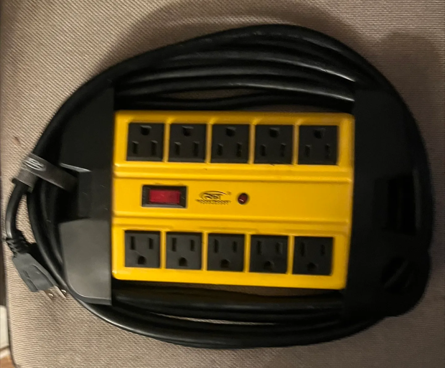 Yellow Power Bar with Surge Protection thumbnail