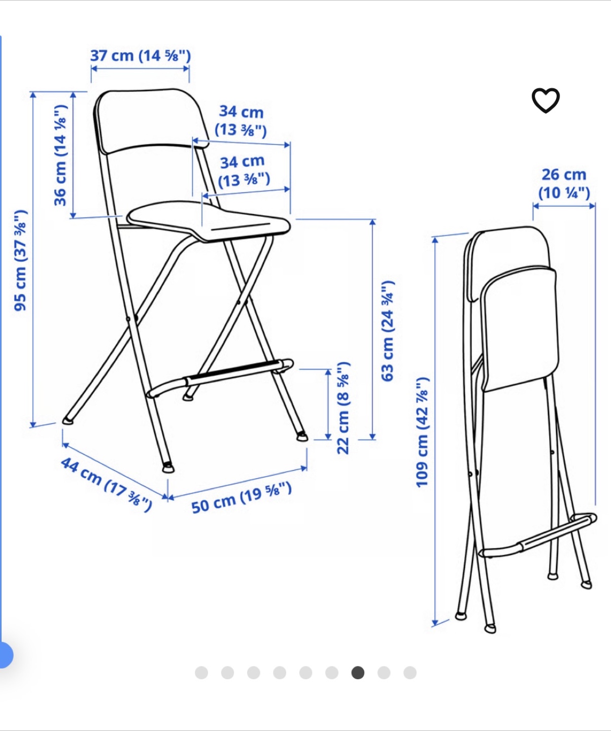 IKEA FRANKLIN Folding Bar Stool - photo 4