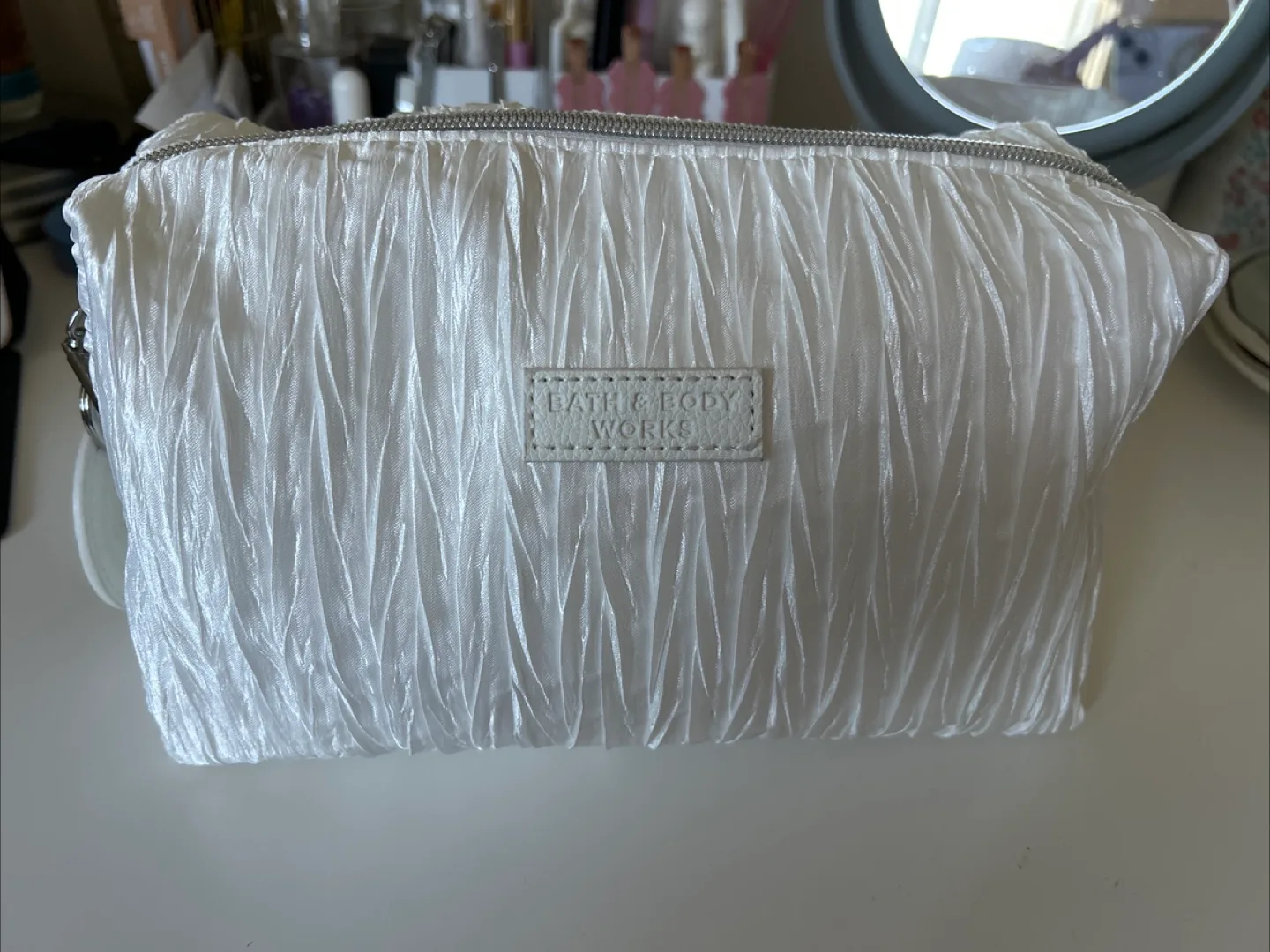 Bath & Body Works White Zippered Pouch thumbnail