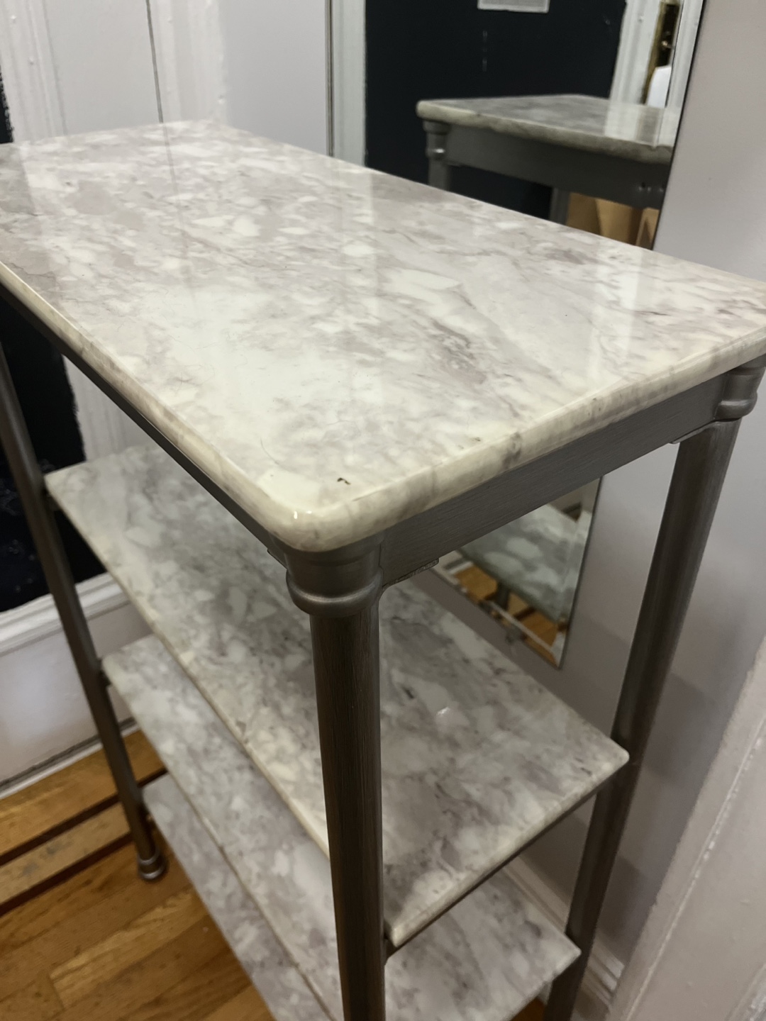Three tier faux marble shelf unit - photo 3