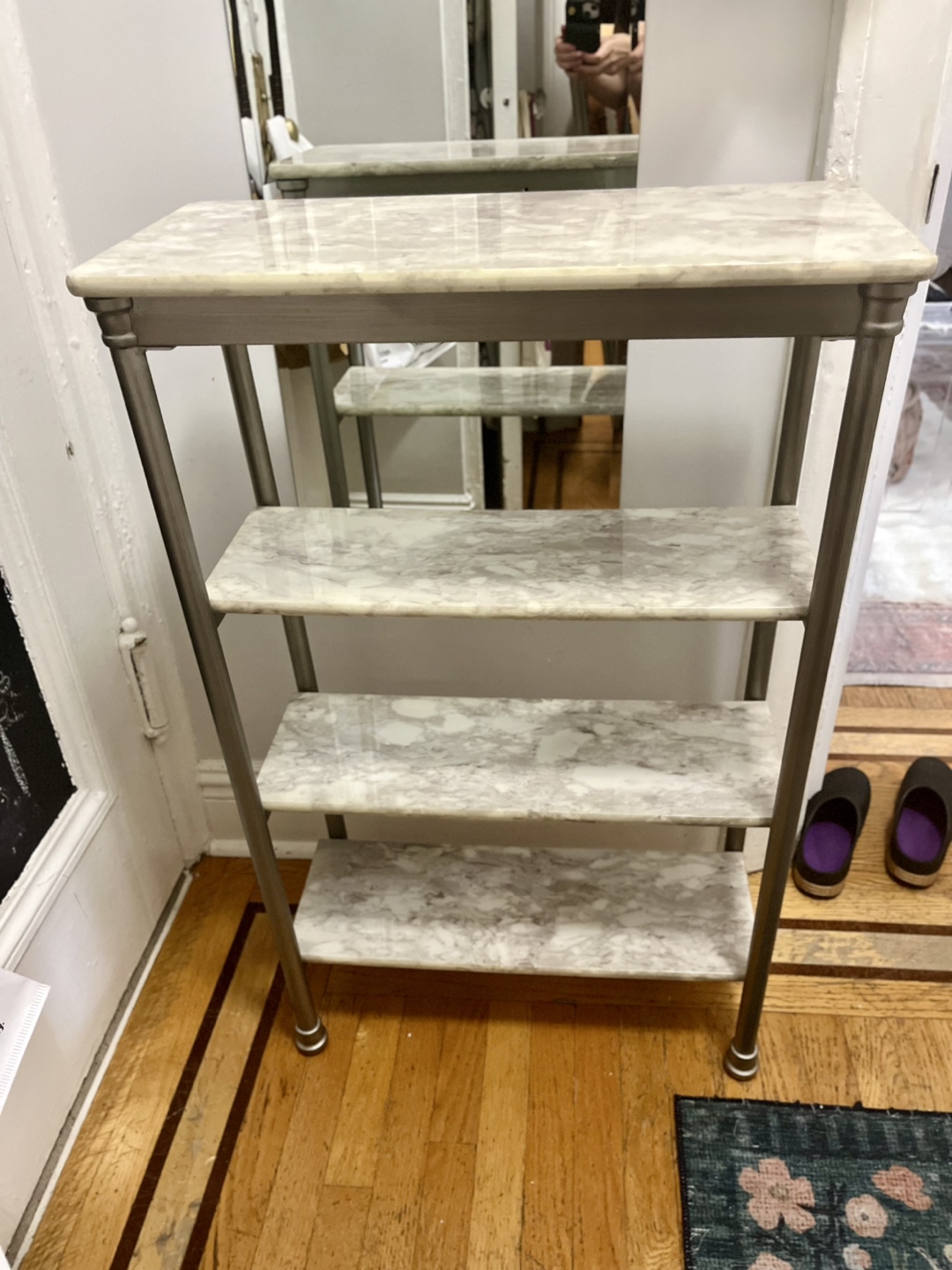 Three tier faux marble shelf unit - photo 4