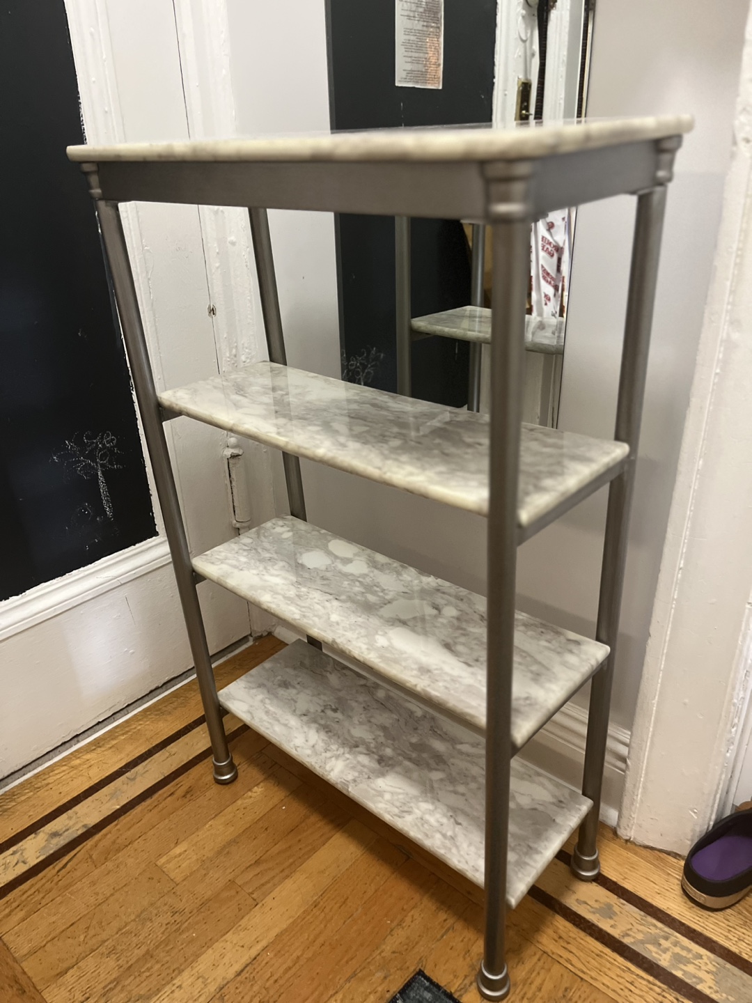 Three tier faux marble shelf unit - photo 2