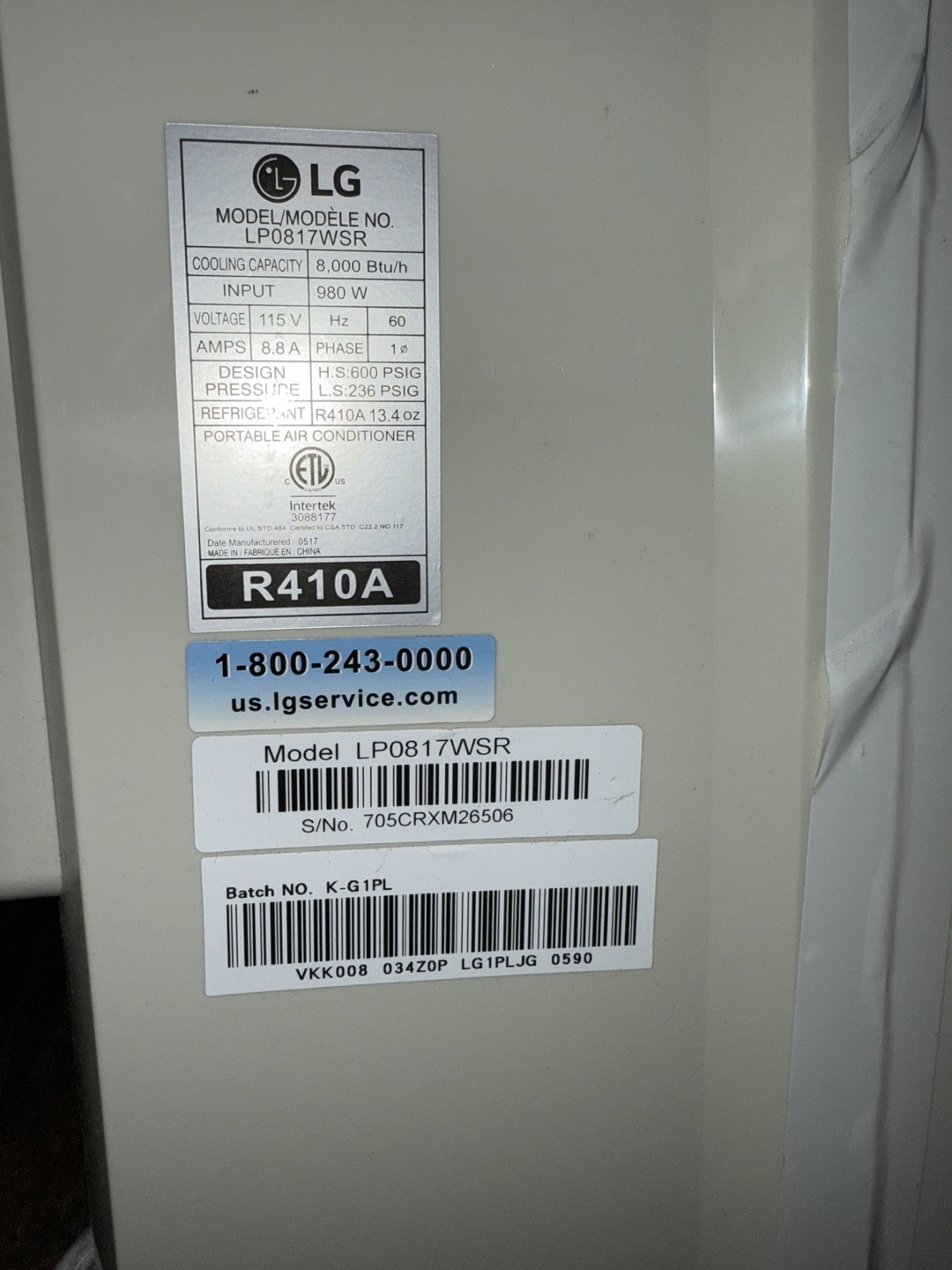 LG Portable Air Conditioner - photo 4
