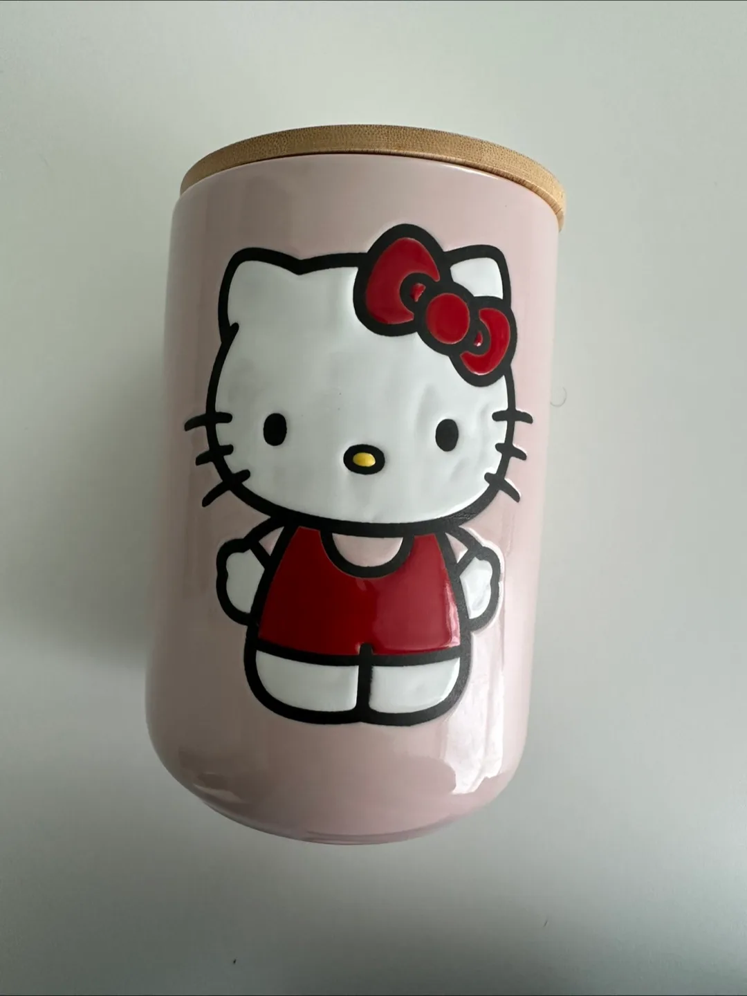Hello Kitty Ceramic Cookie Jar with Wooden Lid thumbnail