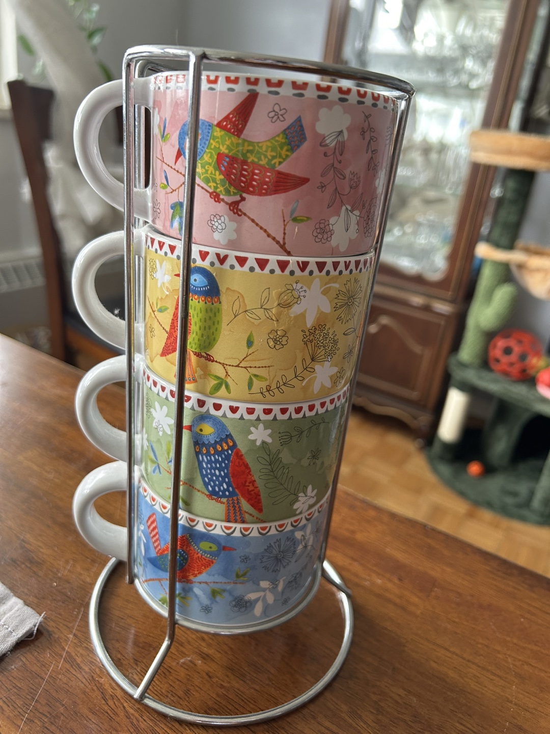Stackable Bird Mugs with Metal Rack - photo 3