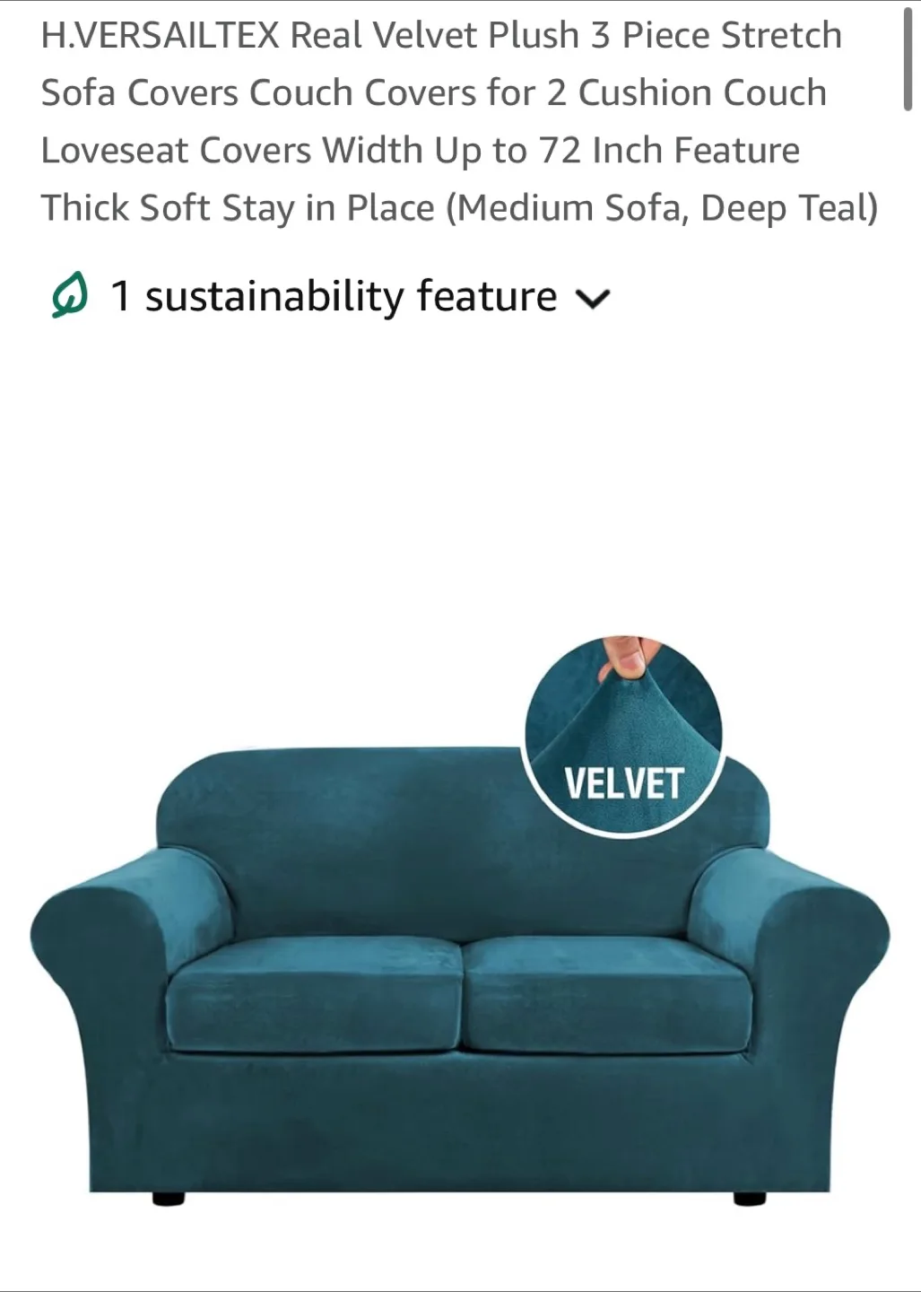 Velvet Love Seat Cover 3-pc Set thumbnail