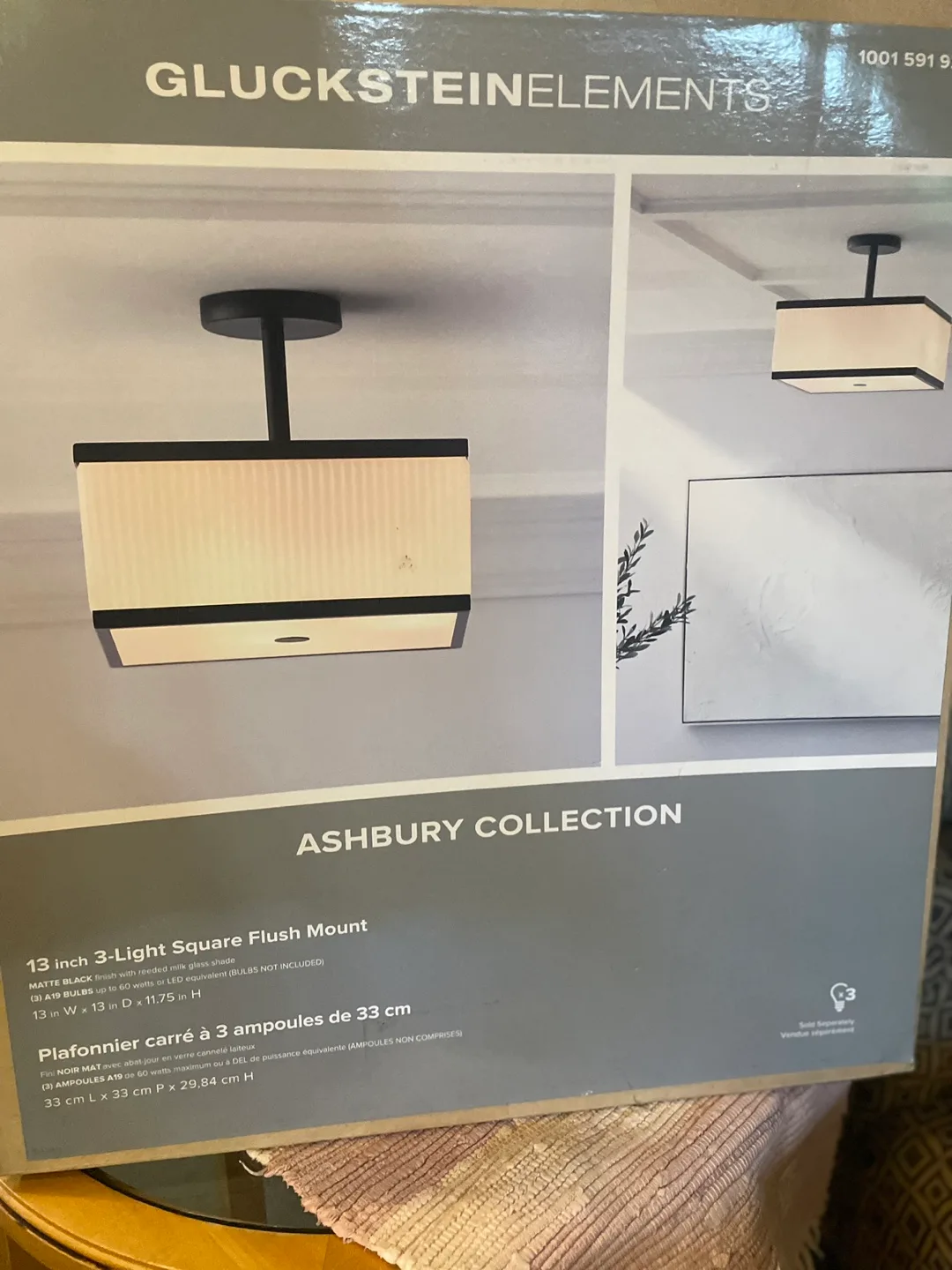 Ashbury 13 in. 3-Light Black Square Flush Mount image indicator(6)