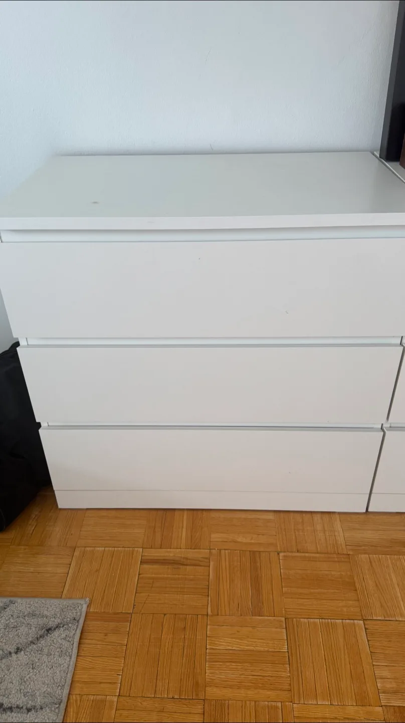 White Dresser with Three Drawers thumbnail
