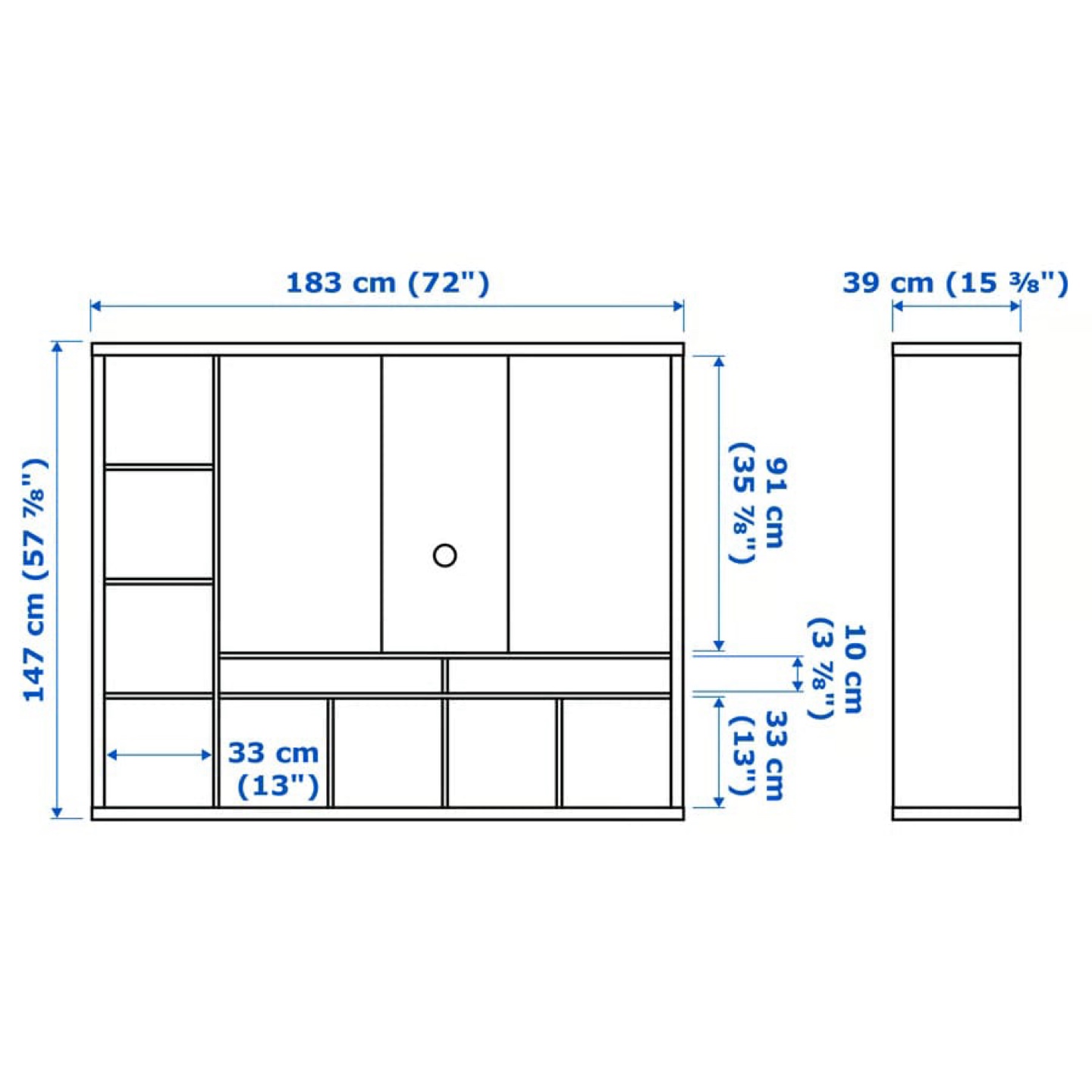 Ikea Black TV Unit with Shelving - photo 3