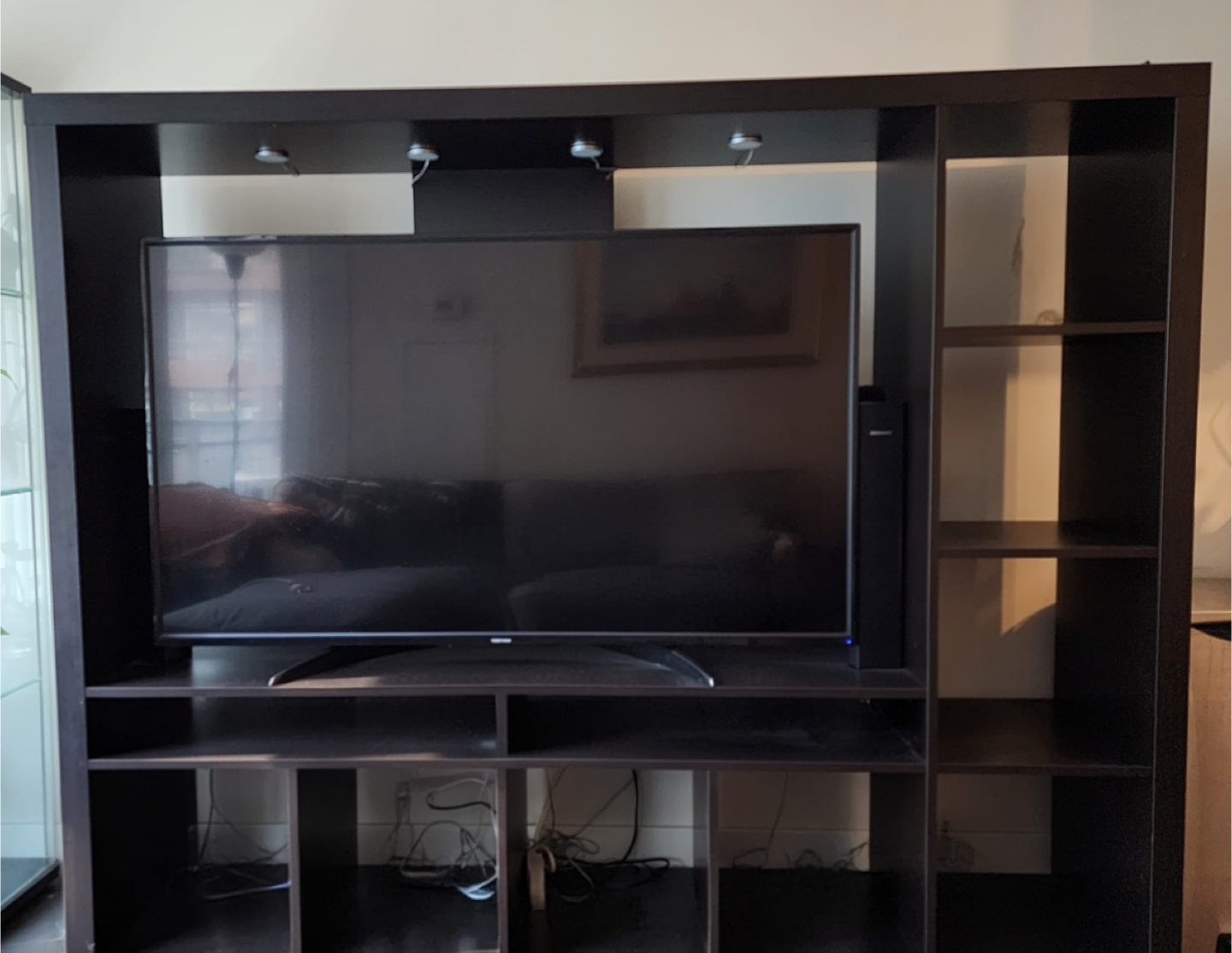 Ikea Black TV Unit with Shelving