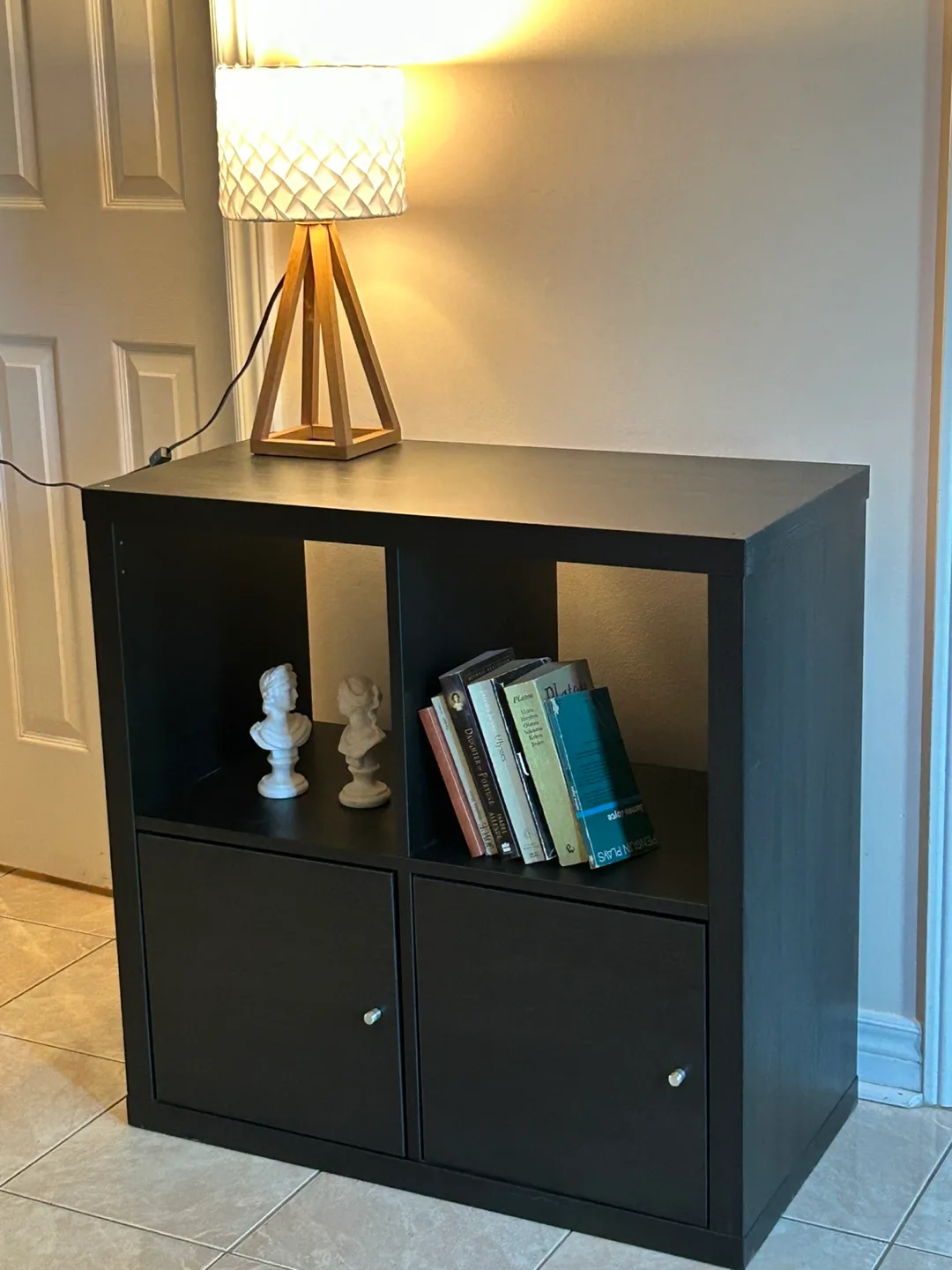 Black Storage Unit with Doors thumbnail
