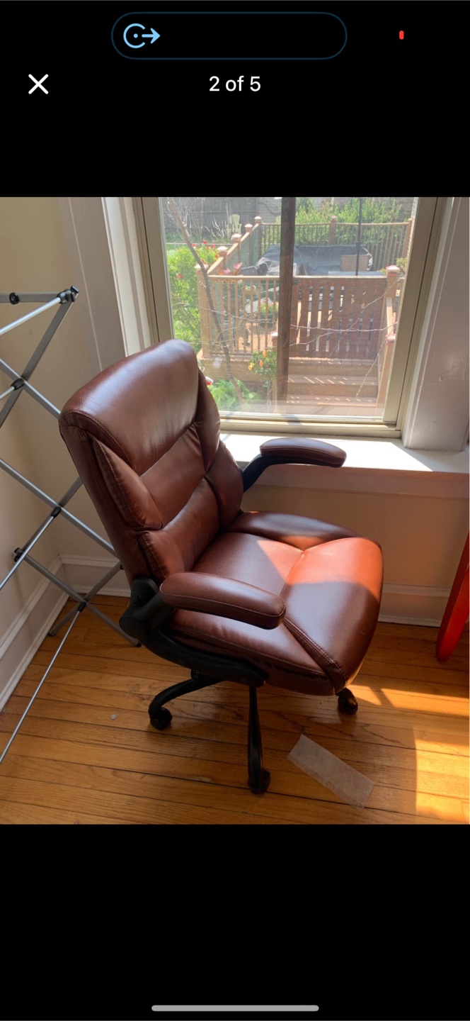 1 leather desk chair - photo 2