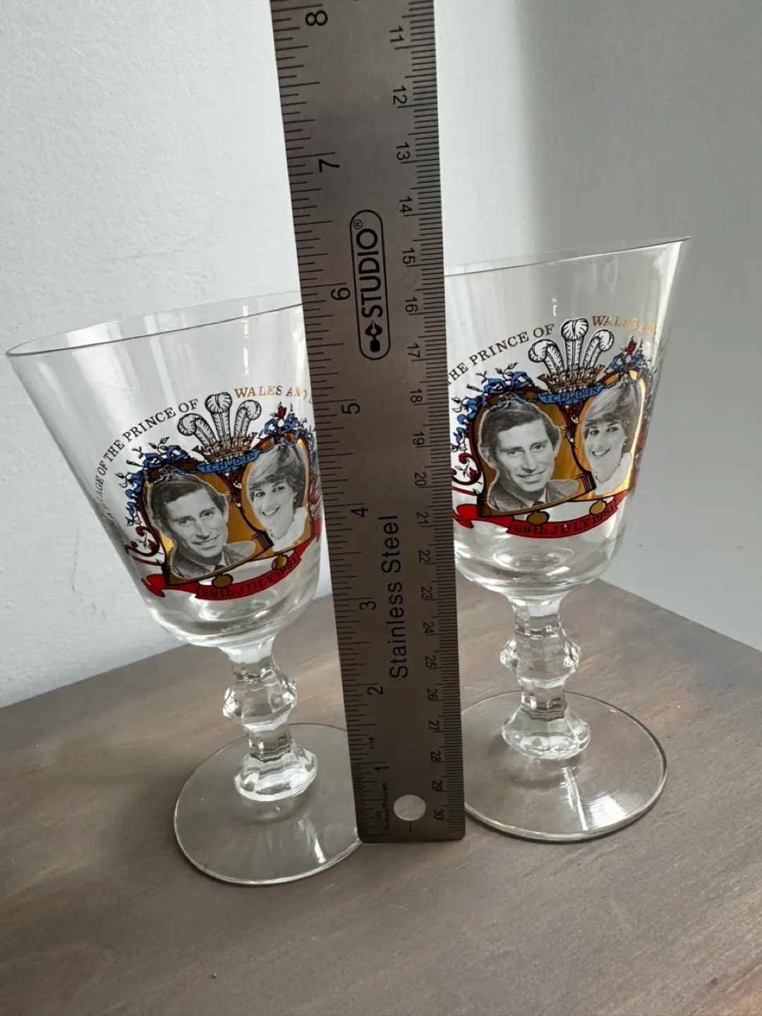Vintage Commemorative Princess Diana Wine Glasses image indicator(2)