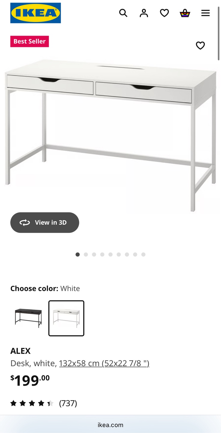 IKEA Desk (Black-Blue) - 132x58cm - photo 4