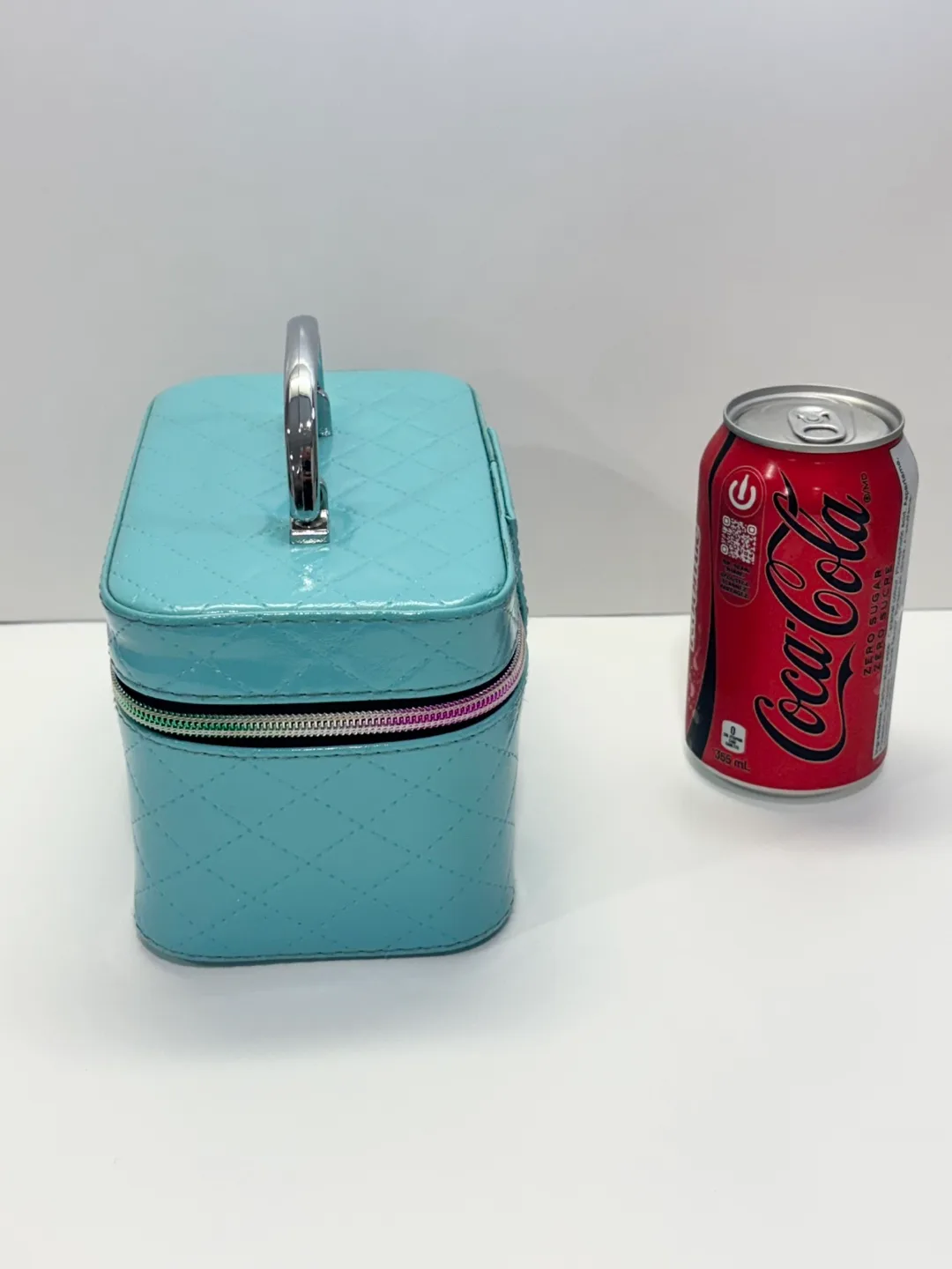 Teal Vanity Case with mirror storage box or make up box image indicator(2)