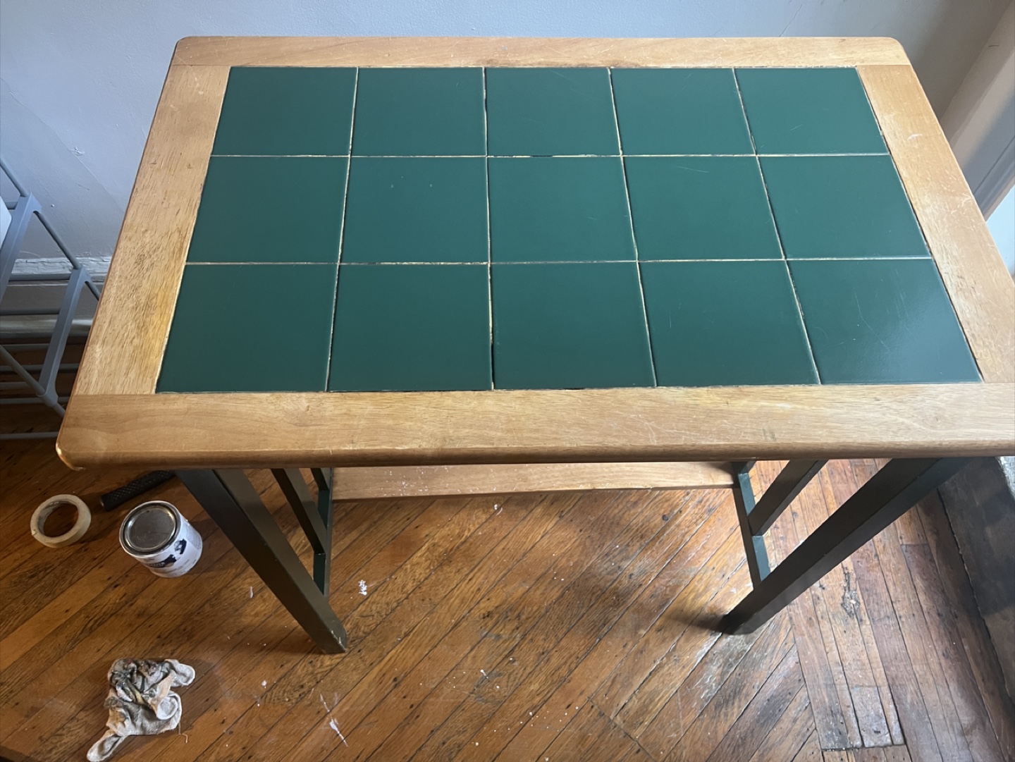 Green Tile Top Table - photo 2