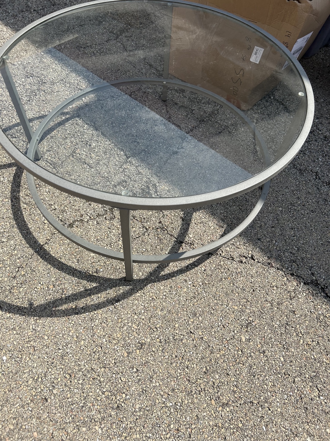 Round Glass Top Side Table - photo 2
