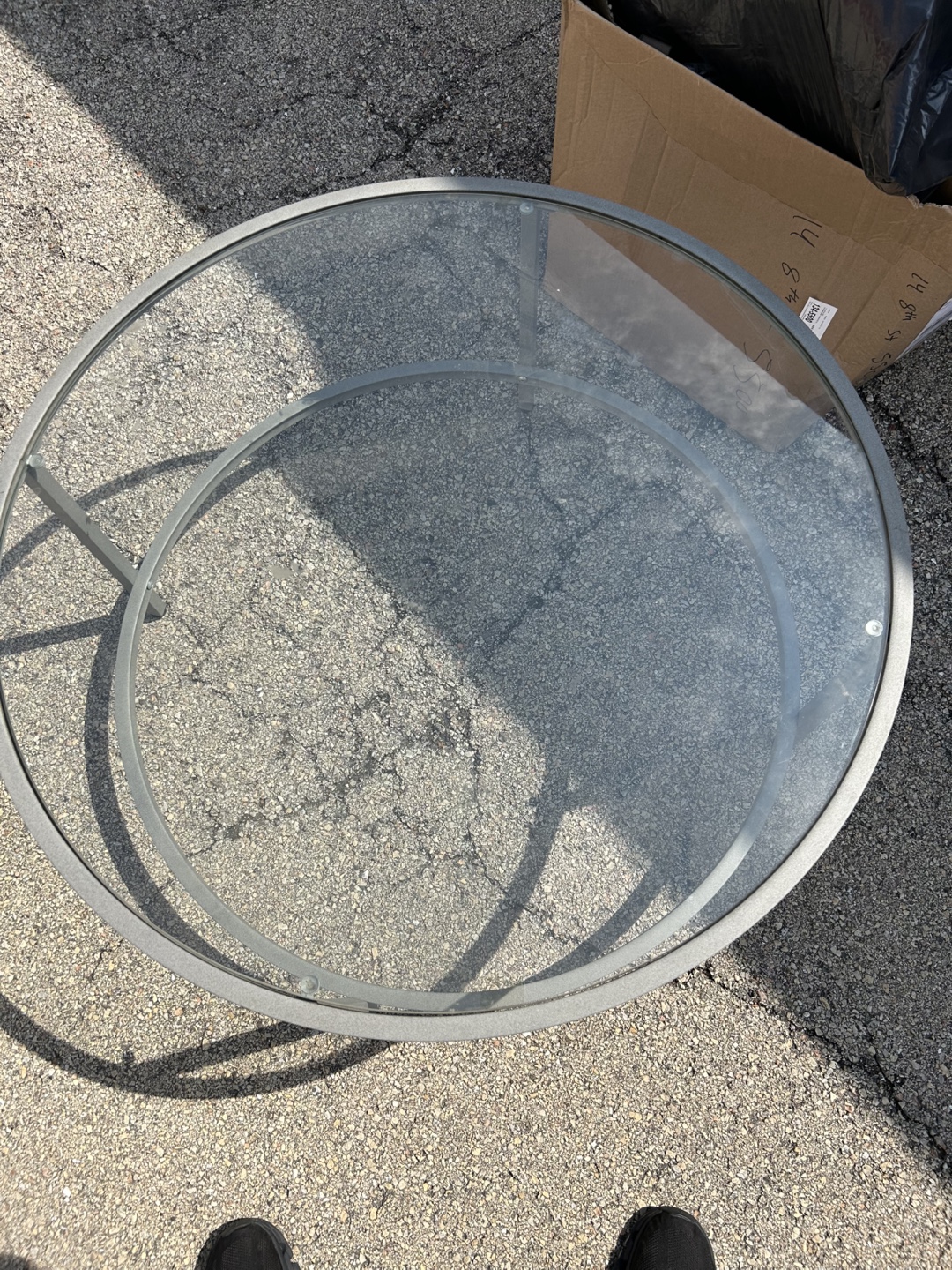 Round Glass Top Side Table