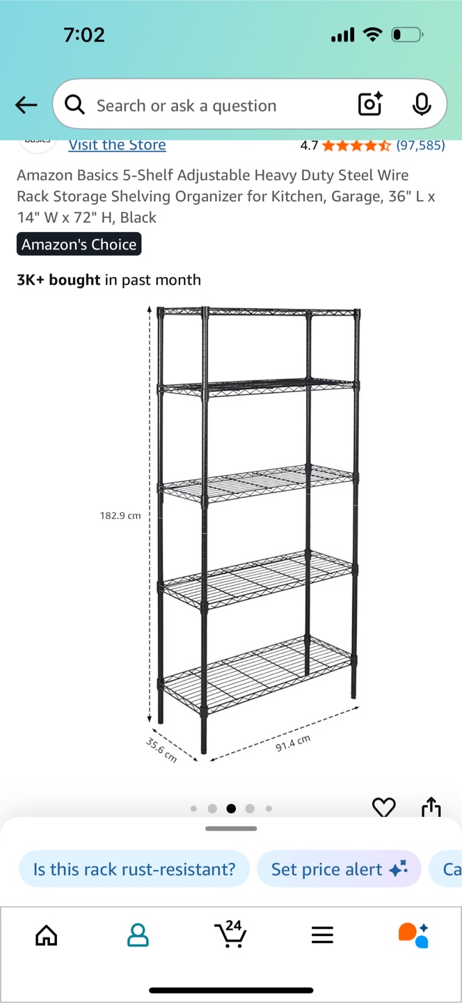 5-Shelf Adjustable Steel Wire Rack - photo 3
