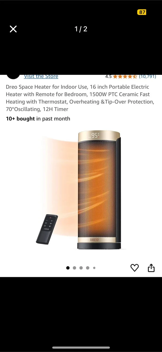 Dreo Space Heater with Remote thumbnail