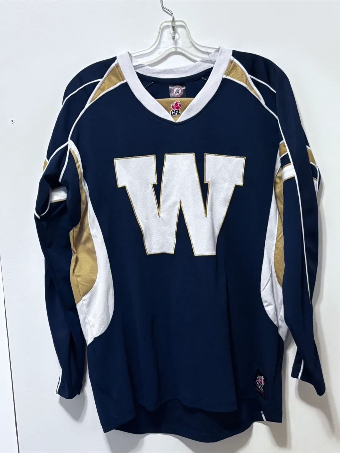 Winnipeg Blue Bombers CFL Jersey with embroidered logos (medium) thumbnail
