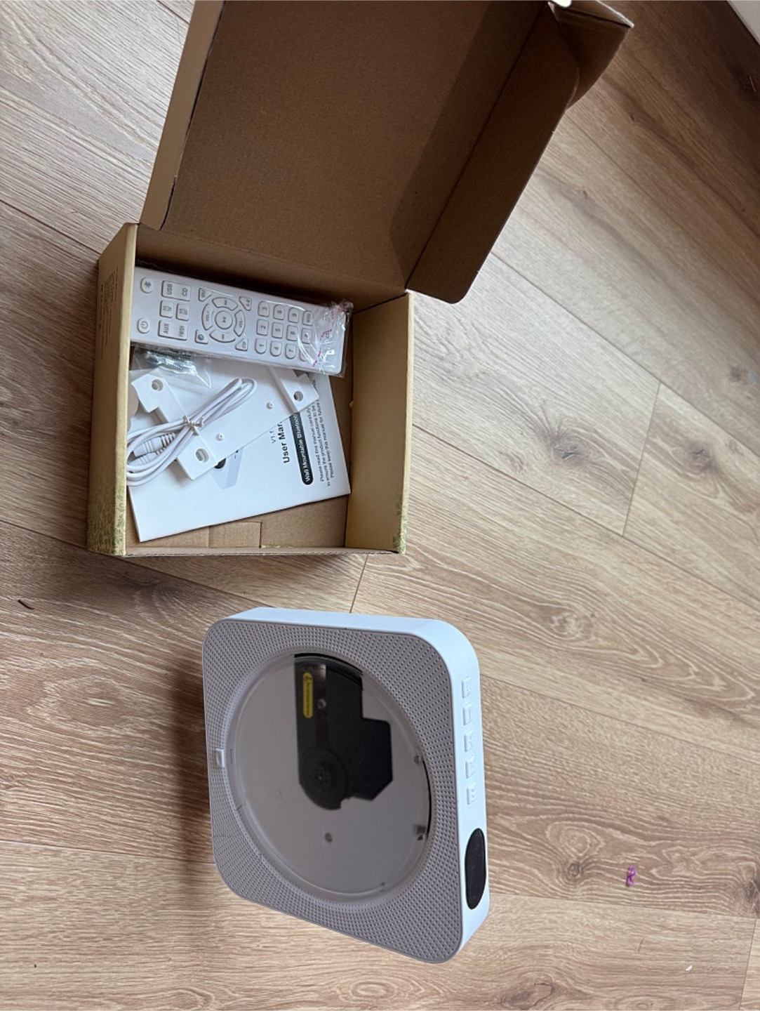 White Wall Mountable CD Player