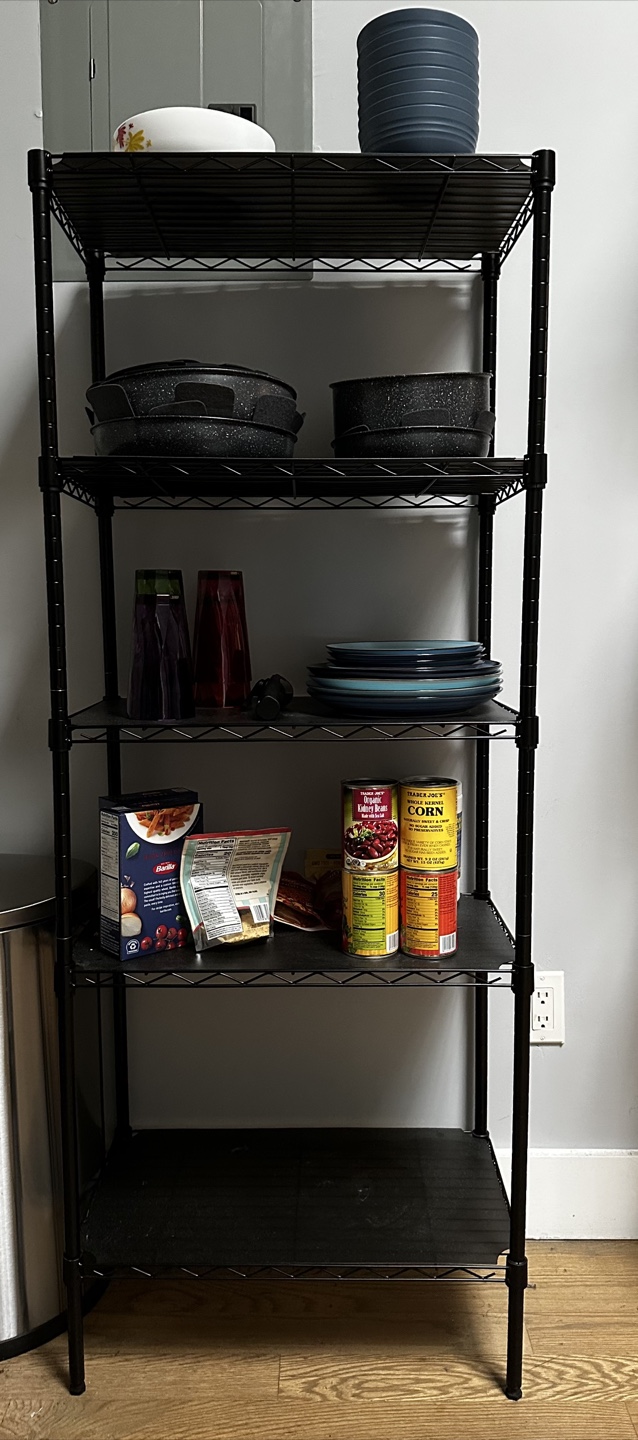 Black Metal Shelving Unit - photo 2