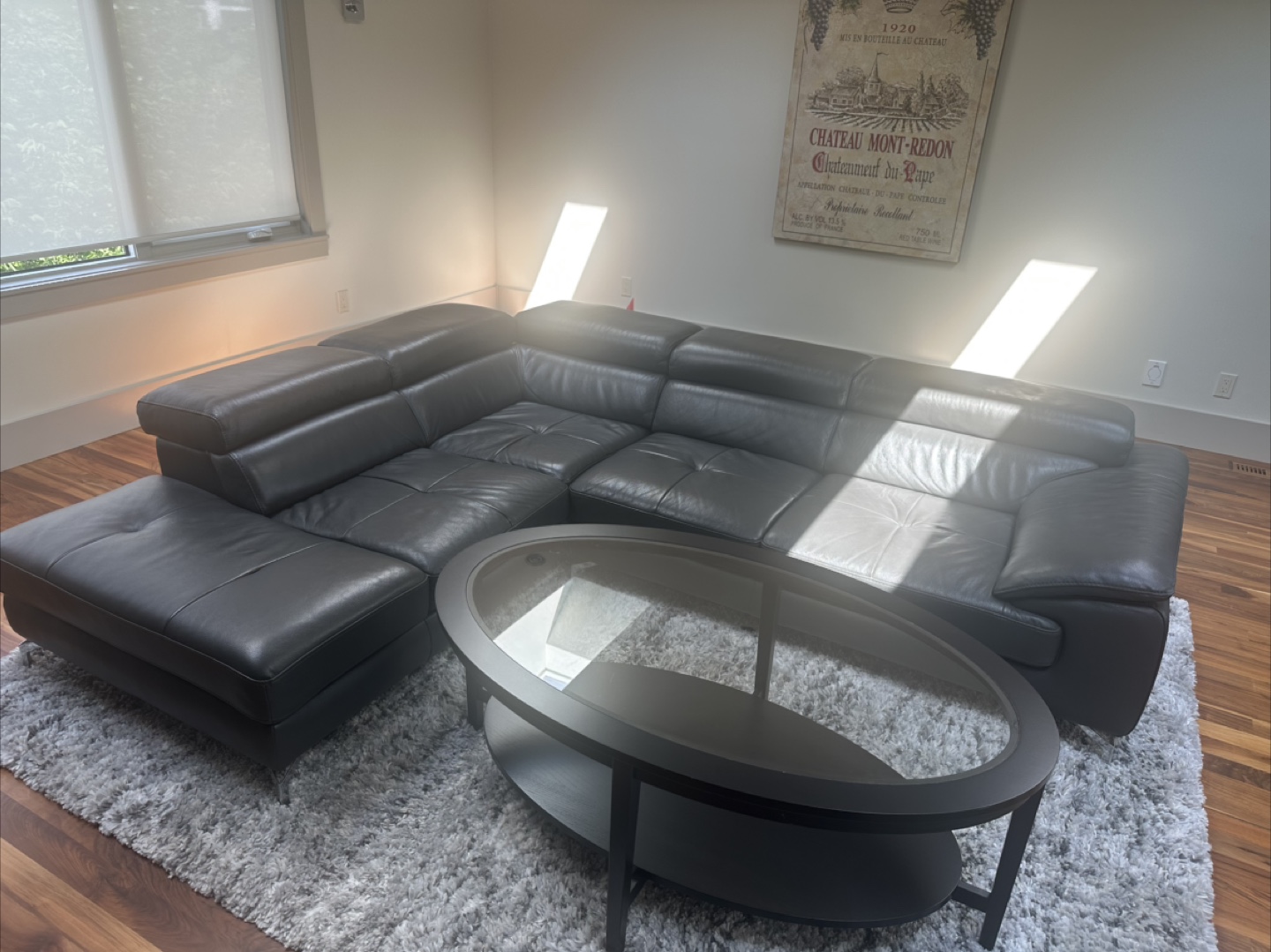 L-shaped leather sectional sofa - photo 2