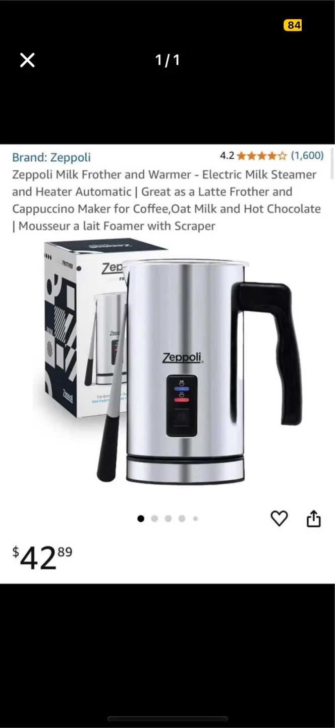 Zeppoli Milk Frother and Warmer thumbnail