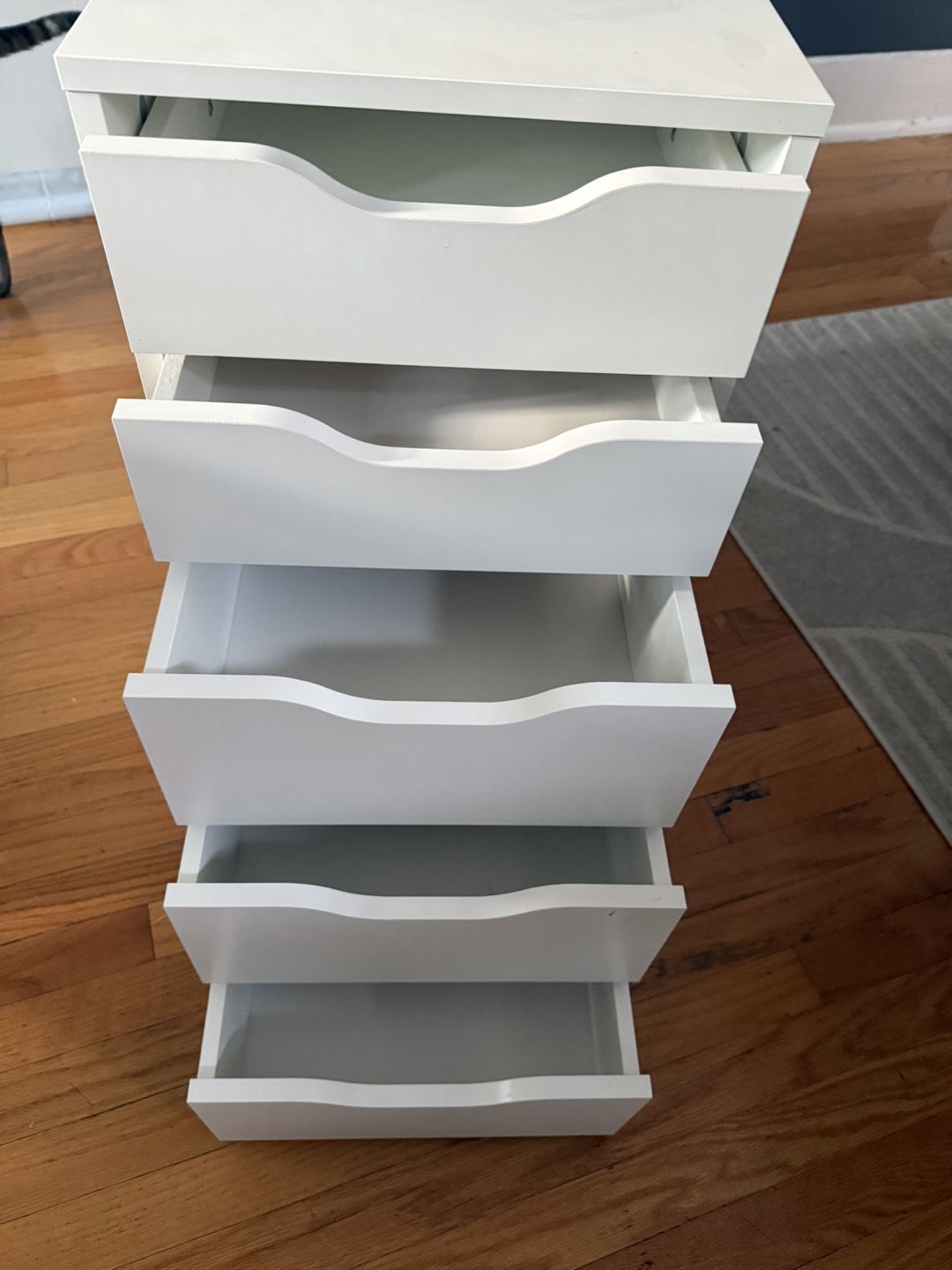White Five Drawer Storage Unit - photo 2