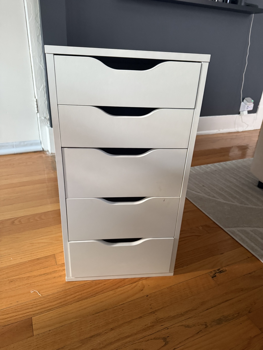 White Five Drawer Storage Unit