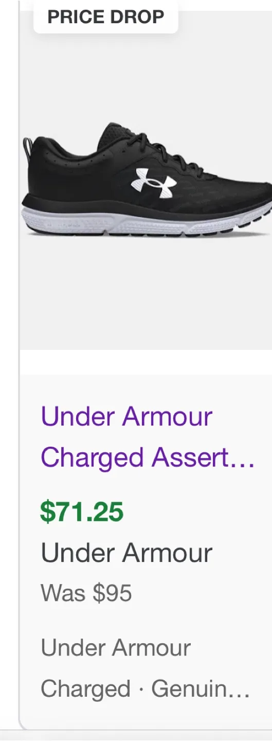 Under Armour Women's Charged Assert 9 D Black Sneakers - Size 6 image indicator(6)