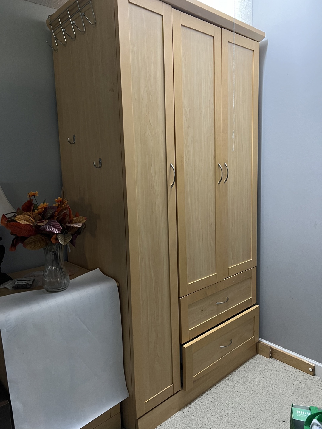 Wooden Wardrobe With Drawers