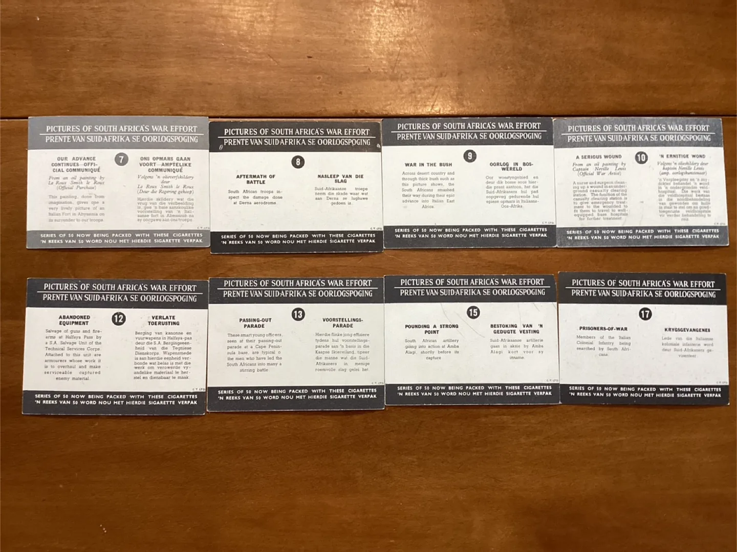 Rare 8. 1940’s South Africa’s’ War Effort Collectible Cards image indicator(6)