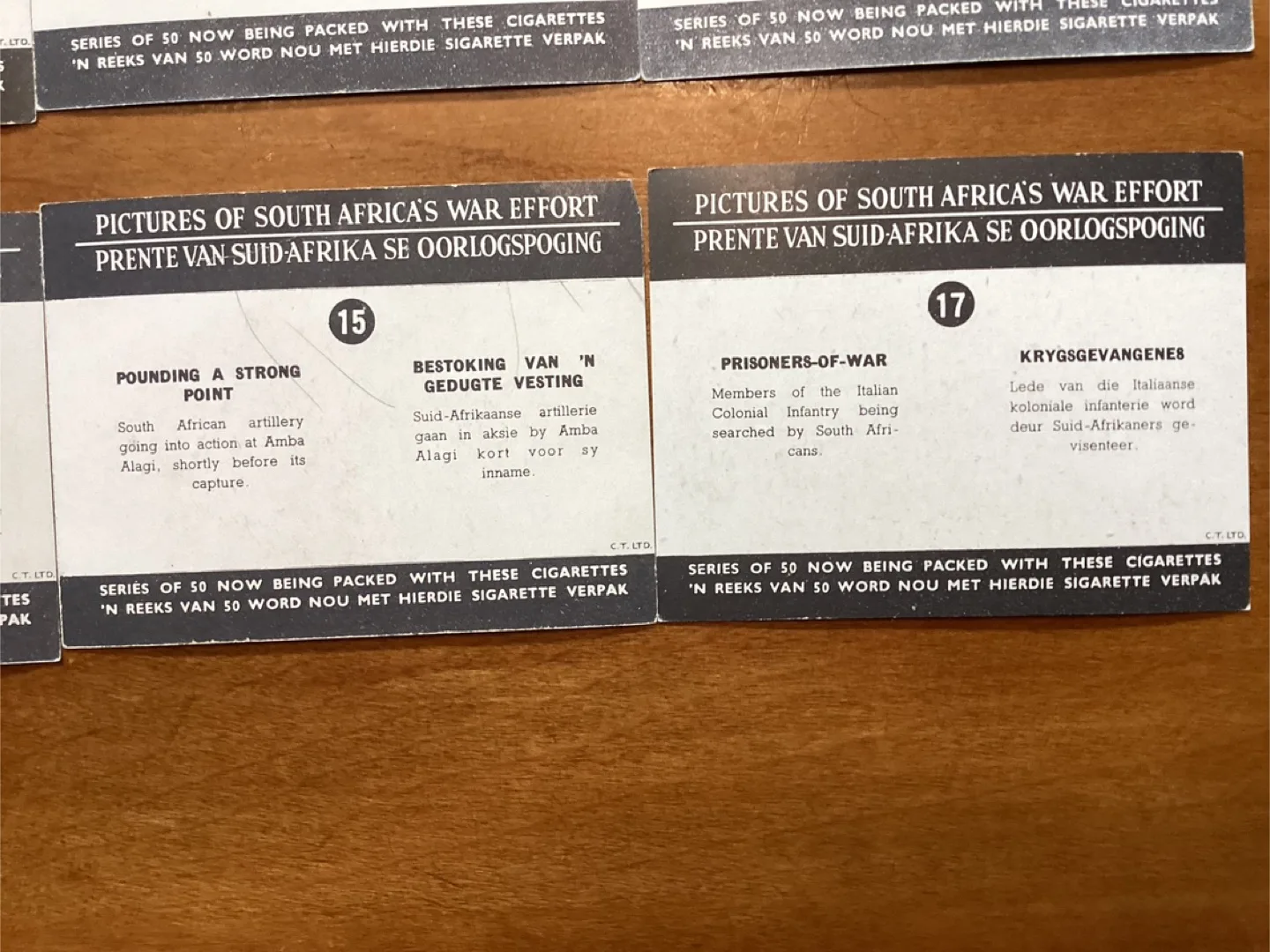 Rare 8. 1940’s South Africa’s’ War Effort Collectible Cards image indicator(10)