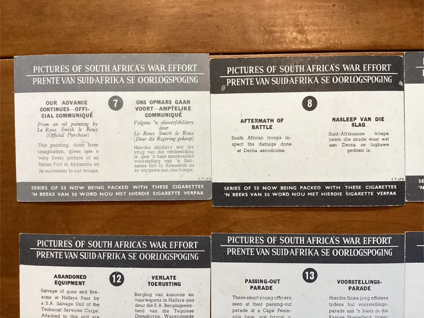 Rare 8. 1940’s South Africa’s’ War Effort Collectible Cards image indicator(7)