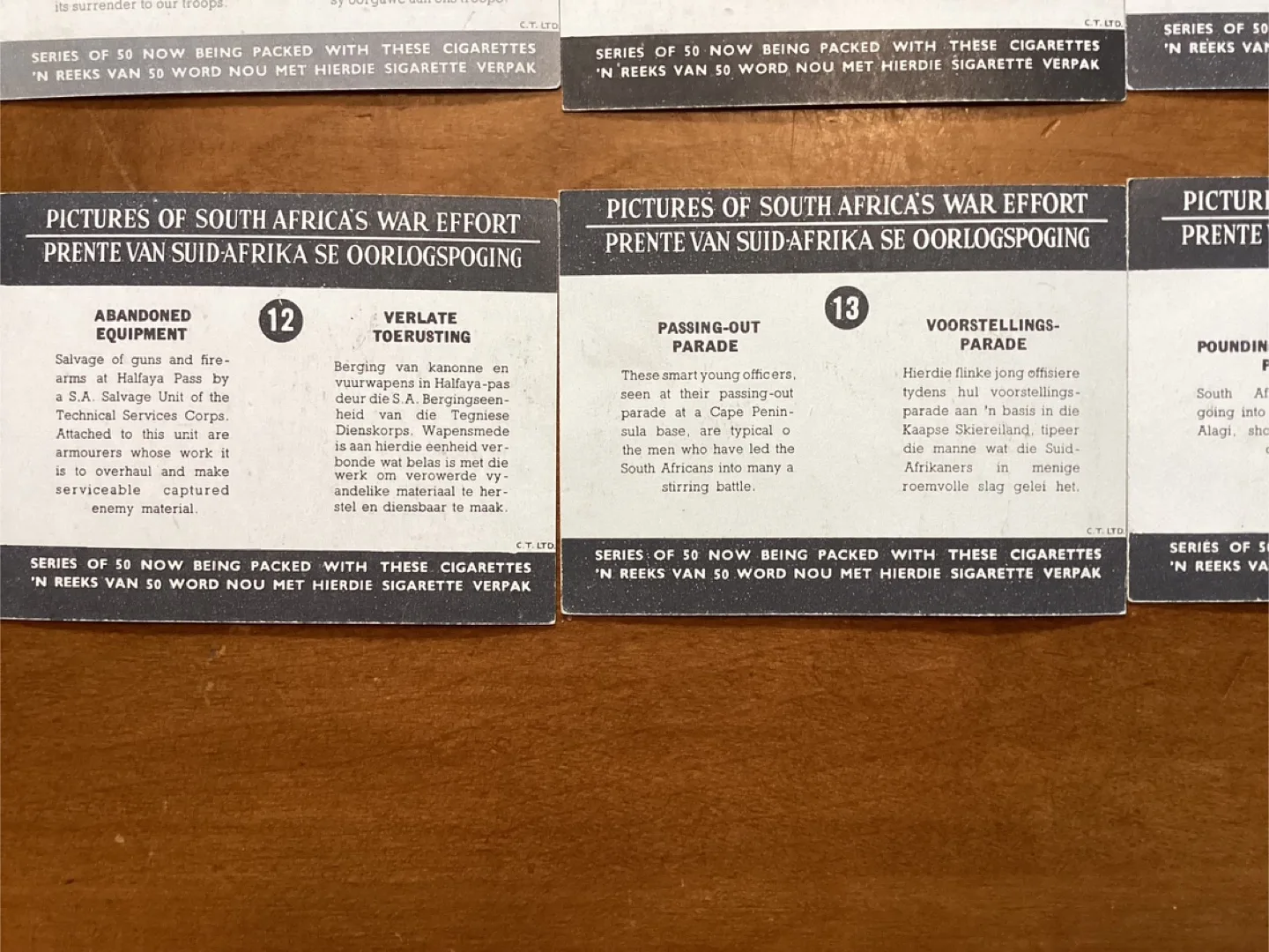 Rare 8. 1940’s South Africa’s’ War Effort Collectible Cards image indicator(9)