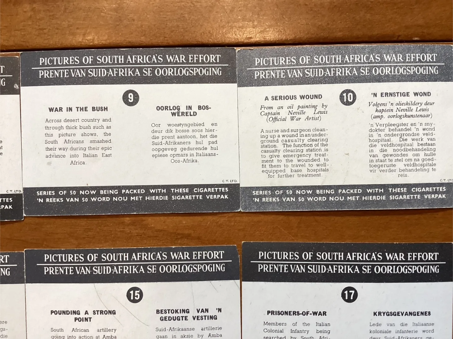 Rare 8. 1940’s South Africa’s’ War Effort Collectible Cards image indicator(8)